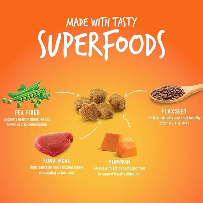 Fruitables Cat Treats, Healthy Treats For Cats, Low Calorie and Packed with Protein, Crunchy Biscuits, Free of Wheat, Corn and Soy, Made with Real Tuna and Pumpkin, 2.5oz