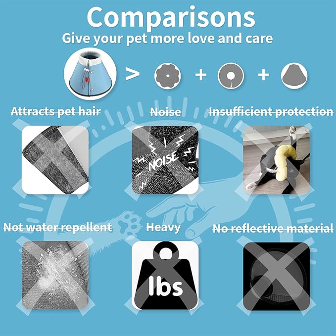 Agape Soft Dog Cone for Small Dogs & Cats, Comfy Dogs Recovery Collar After Surgery, Adjustable E Collar Alternative to Stop Licking, Protective Elizabethan Collars for Pup, Comfortable Dog Cones