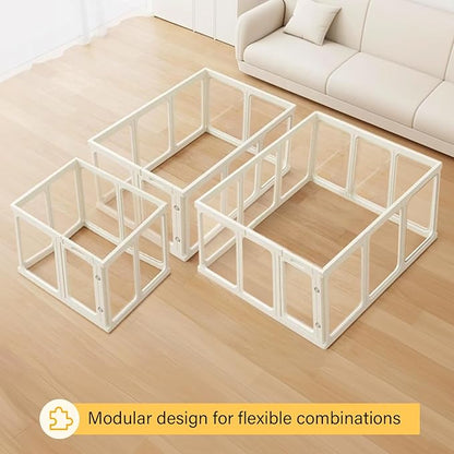 Acrylic Dog PlayPen, Clear Dog Play Pen for Puppy Cat Rabbit, Easy Assemble Pen, Preferable Small Cage, 23.6" H, 10Pcs