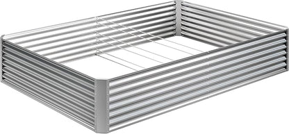 EKX 8x4x2FT Galvanized Raised Garden Bed, Raised Garden Bed Kit-Metal Planter Box Outdoor,Planting for Vegetables, Fruits,Herbs, Flowers-Slive