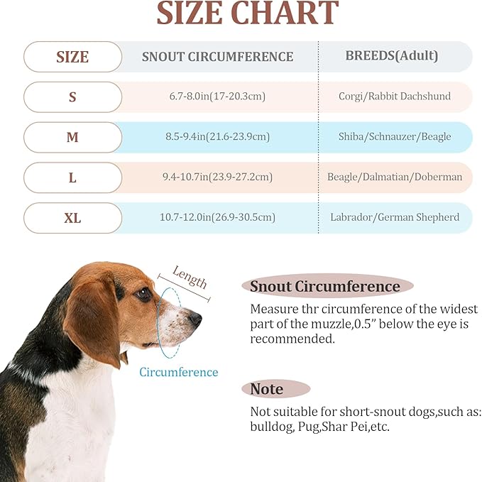 Dog Muzzle for Small Large Dogs - Soft Nylon Basket Muzzle with Adjustable Strap, Breathable Mesh Design Prevents Biting Chewing Licking Eating - Ideal for Training, Grooming & Vet Visits (Blue, L)