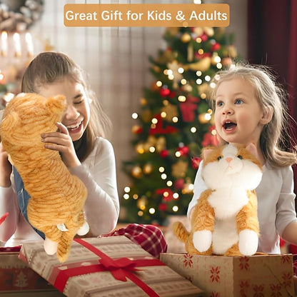 19 inch 3 lbs Cat Weighted Stuffed Animals, Realistic Weighted Cat Stuffed Animal, Sensory Comfort Plush Throw Pillow, Soft Kawaii Kitty Plush Toy Gift for Adults Kids Youth