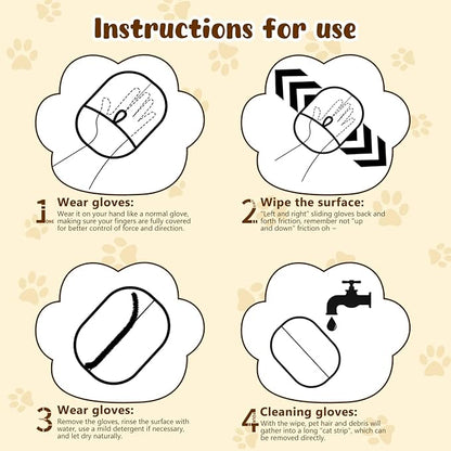 5Pcs Electrostatic Pet Hair Removal Glove for Dogs & Cats, Reusable Grooming Pet Hair Remover Tool for Couch, Carpet, Curtain