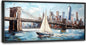 Extra Large Sailboat Framed Wall Art for Living Room,Oversized New York Brooklyn Bridge Pictures Wall Decor,Cityscape Canvas Print Painting Modern Artwork Bedroom Office Bathroom 60L" x 30W"