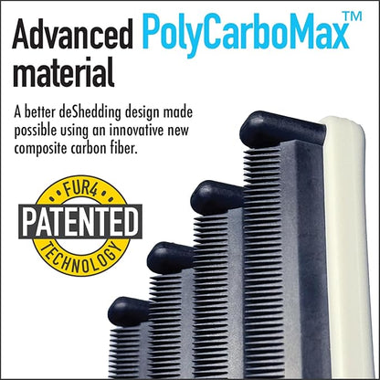 FUR4 deShedding Tool for Short Hair Cats - Innovative Cat Grooming Brush with 4 Composite Carbon Fiber Edges for Effective Fur Removal - Cat Hair Deshedder Brush for a Comfortable Grooming Experience