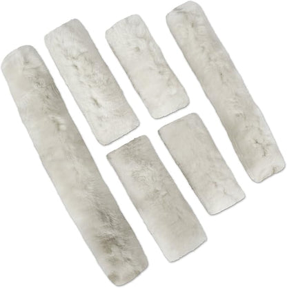 ECP Equine Comfort Products Merino Sheepskin Halter Fleece Set for Horses, 100% Natural Wool, Chafe Protection, Breathable Relief & Cushioned Comfort, Machine Washable, 6-Piece Set