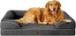EHEYCIGA Orthopedic Dog Beds for Extra Large Dogs, Waterproof Memory Foam XL Pet Bed with Sides, Non-Slip Bottom and Egg-Crate Foam Big Dog Couch Bed with Washable Removable Cover, Dark Grey