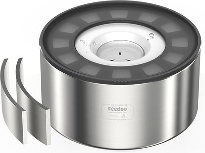 1Gallon No Spill Water Bowl for Dogs, Double-Wall Stainless Steel with Splash-Proof Paws Lid and Floating Disk, Non-Slip Base, Easy to Clean Slow Water Feeder for Large Medium Dogs