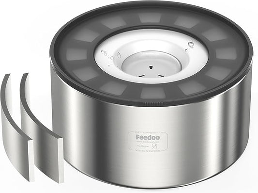 1Gallon No Spill Water Bowl for Dogs, Double-Wall Stainless Steel with Splash-Proof Paws Lid and Floating Disk, Non-Slip Base, Easy to Clean Slow Water Feeder for Large Medium Dogs