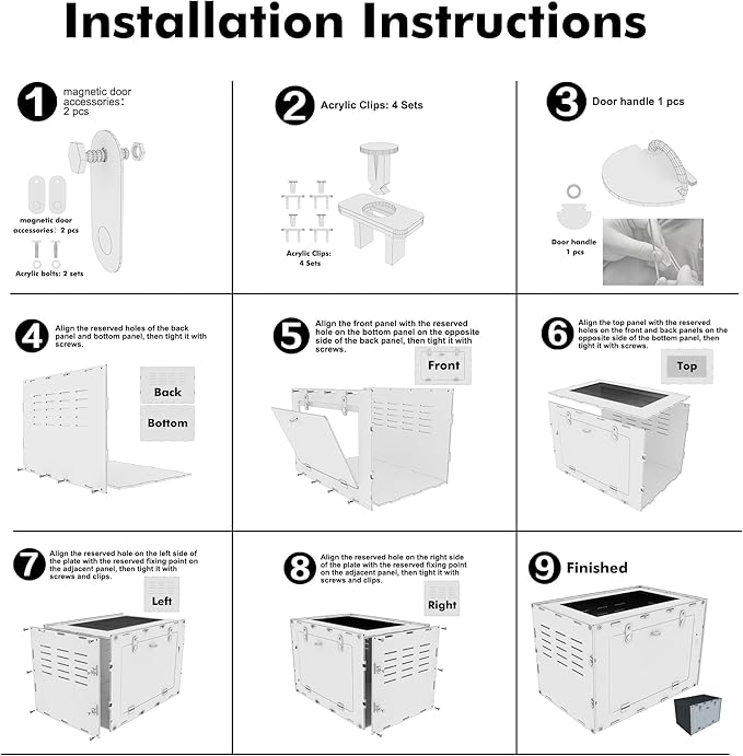12x12x18 Reptile Enclosure – Acrylic Reptile Tank for Gecko, Snake, and Lizard – Compact PVC Terrarium for Small Pets