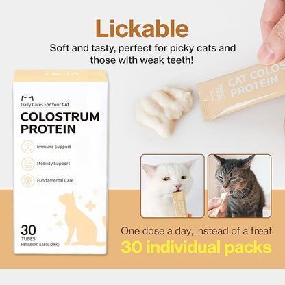 Dr.by Cat Colostrum Protein Cat Supplement Immune Support Muscle Growth, Gentle on Digestion for Kittens, Adult&Senior Cats with Goat Milk, Whey Protein Isolate, Colostrum Lickable Formula