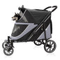 Dog Stroller for Medium/Large Dogs One-Click Folding, Extra Large Pet Stroller for 2 Dogs with Storage Pocket & Shock Absorption, Up to 130 lbs, Grey