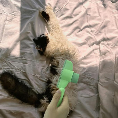 2PCS Cat Comb Dog Hair Comb，Pet Grooming Cleaning Comb，Pet Hair Removal Tool with Release Button