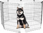 Foldable Dog Playpen 36" Height 8 Panels Metal Exercise Pen No Door - Indoor/Outdoor Dog Play Pen for Small-Medium Dogs, Portable Pet Fence for Yard Garden Camping, Black