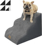 3-Step Dog Stairs for High Beds & Couches Multi-Step Non-Slip Pet Steps with Balanced Ramp Indoor 2 3 4 5 Step Stairs for Small to Large Dogs and Cats Non-Slip Stickers 30D Grey