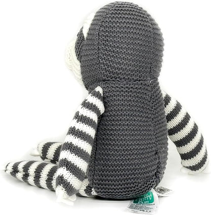 100% Organic Cotton Baby Toys 7.1" Sloth Stuffed Animal for Newborn (Grey)