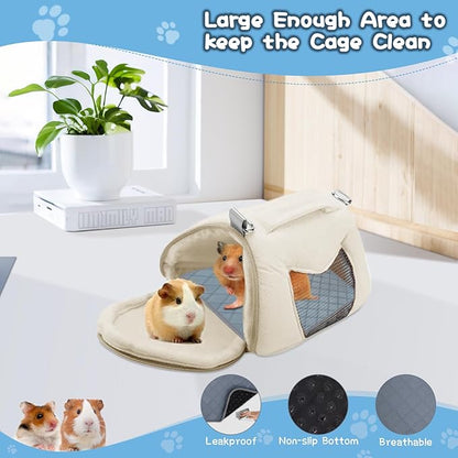 6 Packs Washable Guinea Pig Cage Liners, Waterproof Guinea Pig Pee Pads Reusable Absorbent Bedding Anti Slip Mats for Small Animals Bunny Rabbit Hamster (12 x 12in)