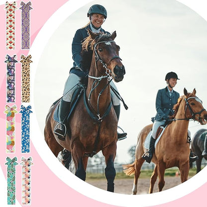 Eccliy 8 Pcs Horse Tail Bag Breathable Guard Stretchy 22" Slip on Horse Tail Wrap 2 Strand Closure Straps Grooming Supplies to Keep from Dirt Breakage Rubbing 8 Designs