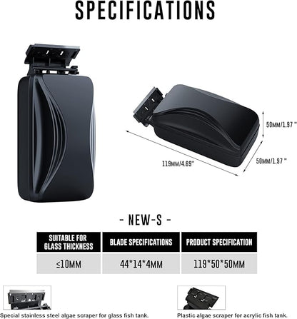 Aquarium Super Strong Magnetic Cleaner Glass Fish Tank Megnet Brush Algae with Scraper Floating Brush Small