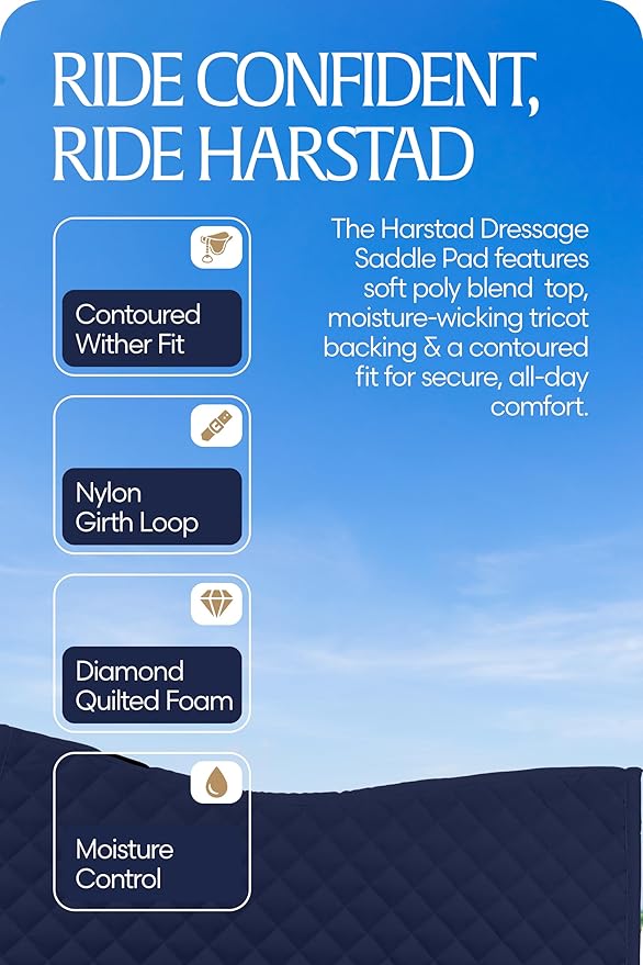 Equinavia Harstad Dressage Saddle Pad | Classic & Durable | Moisture-Wicking Tricot Backing