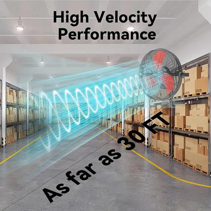 18 Inch Wall Fan Pro Series - 4900 CFM 3 Speed High Velocity Industrial Wall Mount Fans for Commercial, Residential, Warehouse, Covered Patio, Shop, Garage, Barn, Gazebo UL Safety Listed