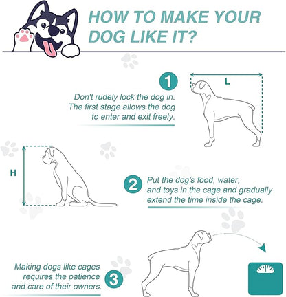 EDYO LIVING 72.5" Large Dog Crate Furniture for 2 Dogs, Wooden Dog Kennel with Drawers, Divider, Sliding Barn Door, Water Resistant Indoor Furniture Style Double Dog Crates, White