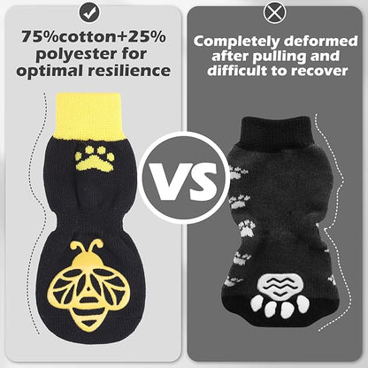 EXPAWLORER Anti Slip Dog Socks to Prevent Licking Paws, Dog Shoes for Hot Pavement, Dog Booties for Small Medium Large Senior Dogs, Traction Control Dog Boots & Paw Protectors for Hardwood Floors