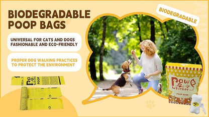 Dog Poop Bag, Biodegradable, Waste Bags with Dispensers, Guaranteed Leak Proof and Extra Thick, Certified Home Compostable, Plant-Based Dog Waste Bags, Eco-Friendly, 240 counts 16 rolls (Yellow, 16)