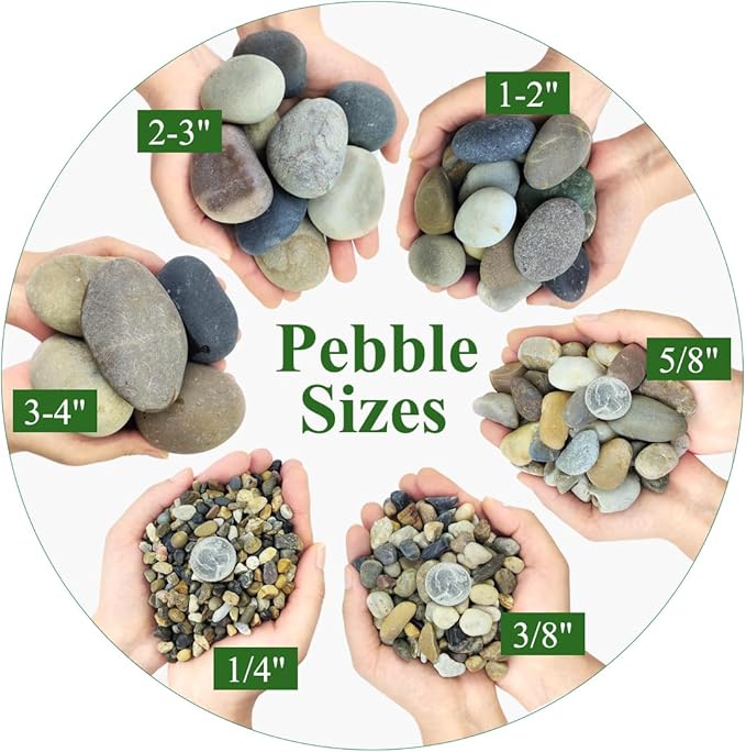 10lbs Natural River Rocks, 1/4" Aquarium Gravel Small Rocks for Plants Pea Gravel for Fish Tank, Decorative Pebbles for Gardening, Flower Pots, Vase Fillers, Indoor Water Fountains, Landscaping