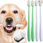 Dog Toothbrush Kit 4 Pack, 10,000 Ultra-Soft Bristles, Dog Tooth Brush for Medium to Large Dogs & Cats, Pet Tooth Brushing Kit for Easy Dental Cleaning, 2 Green Wave Head & 2 White Flat Head