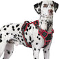 Eagloo Dog Harness for Large Dogs, Easy Wearing with 3 Buckles, Adjustable No Pull Pet Harness with 2 Rings for Walking, No Chock Reflective Soft Padded Vest with Control Handle, Black & Red, XL