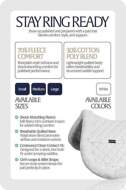 Equinavia Eidsvoll Shaped English Saddle Pad for Show Jumping with Ultra Fleece Trim