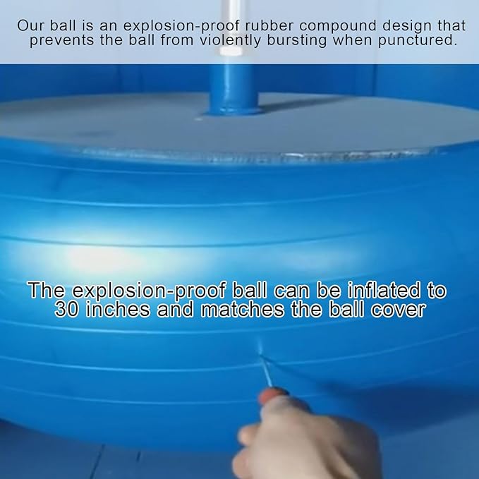 30inch Giant Herding Ball with Cover Anti Burst Ball Please Watch VCR for How to Inflation Horse Toys for Horses Stall Entertainment Play, Pump Included(Stylish)