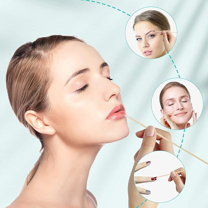 Extra Long Cotton Swabs, 400 Counts, 6-Inch | Lint-Free Tips for Gentle Cleaning of Small Dogs, Guns, Electronics, Makeup, and Crafts | Durable Wooden Sticks with Convenient Storage Box