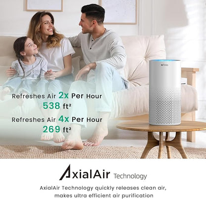 Afloia Air Purifiers for Home Bedroom Large Room Up to 1076 Ft², Smart WiFi Works with Alexa, 3-Stage Filter Cleaner Odor Eliminator, Pet Dander Pollen Allergy Dust Mold Smoke, 22dB, Kiloplus