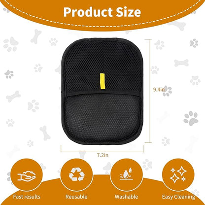 2PCS Electrostatic Pet Grooming Gloves, Reusable Hair Remover for Dog Cat Fur on Clothes Furniture Car Seat/Blue