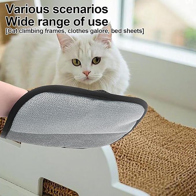2025 New Upgraded Electrostatic Pet Hair Removal Gloves - Reusable Cat Hair Remover & Dog Hair Removal Mitt with Elastic Cuff & Finger Loops for Furniture, Bedding, Car (1pcs)