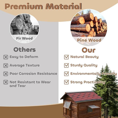 Extra Large Dog House Outdoor for Large Breed Dogs,Weatherproof Dog Houses for Dogs Outside with Door,Goat House for Outside, Wooden Dog House Outdoor