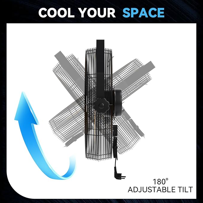 2PCS 2600 CFM 14 inch Outdoor High Velocity Wall Mounted Fan, 3-Speed Metal Fans with IP44 Enclosure Motor, Industrial Grade Weatherproof Wall Fan for Patio, Greenhouse, Garage, and Gazebo