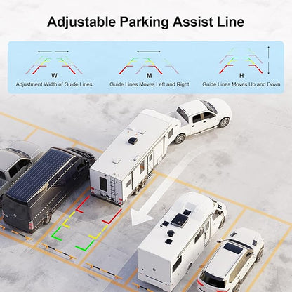 Fookoo HD 10" Magnetic Wireless Backup Camera,10" IPS Split Screen Monitor, Rechargeable 2 Side View 1 Rear View Cameras,Low Consumption 1-Min Install No Drilling Recording for Trailer Truck DCX103