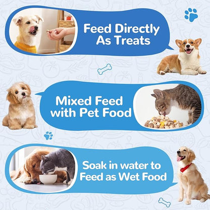 Freeze Dried Minnows Cat Treats – 100% Natural, Single-Ingredient Pet Snacks – Rich in Omega-3, Grain-Free – Healthy Training Rewards & Meal Toppers for Dogs & Cats, 2.8 oz