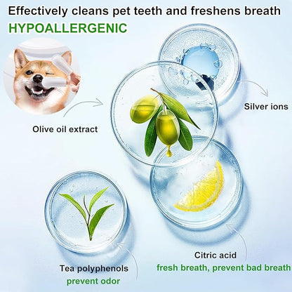 Dog Teeth Finger Wipes Cat Dental Finger Wipes, Puppy Teeth Cleaning Wipes, Pet Oral Care Pack of 50