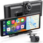 Apple carplay & Android Auto,Wireless Double din 10.26 inch Dash Cam with Front Camera and Backup Camera.GPS Navigation,Mirror Link/Voice Control/Bluetooth for Car RV Pickup Bus Trailer.etc