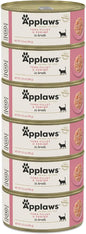 Applaws Natural Wet Cat Food in Broth, Limited Ingredient Canned Wet Cat Food, No Additives, Made with Natural Ingredients, Tuna Fillet & Shrimp in Broth (6 x 5.5oz Cans)