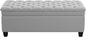 51" Fabric Storage Ottoman Bench, Upholstered Rectangle End of Bed Storage Ottoman Tufted Living Room Bedroom Bench with Safety Hinge, Solid Wood Legs, Loads 500 lb(Light Grey)
