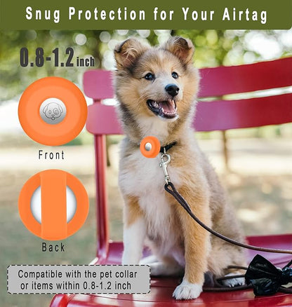 Airtag Holder for Dog Collar, Cibaabo Silicone Air Tag Case Cover Compatible with Apple Airtags for 0.8-1.2inch Cat Pet Collar Harness Loop