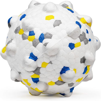 3.7'' Dog Balls for Dogs Aggressive Chewers Indestructible Tennis Durable Bouncy Interactive Dog Toy Balls for Fetch Game Floating Balls (White Large)