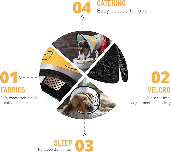 Adjustable Dog Cone Collar After Surgery Soft Cone of Shame Alternatives for Dog Cat Puppy Plastic Elizabethan Collar for Dogs from Licking Biting Scratching Wounds(L,Neck:10.2-13in)