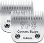 2PC 7FC Blade Dog Grooming Clipper Blade Compatible with Andis Dog Clipper/Oster A5/Wahl KM-10 Series,Ceramic Blade & Stainless Steel Blade