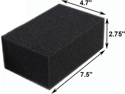 AQUANEAT 2 Pack Aquarium Bio Sponge Filter Media Pad Cut-to-Size Open Cell Foam Sheet for Fish Tank Sump (7.5" x 4.7" x 2.75")